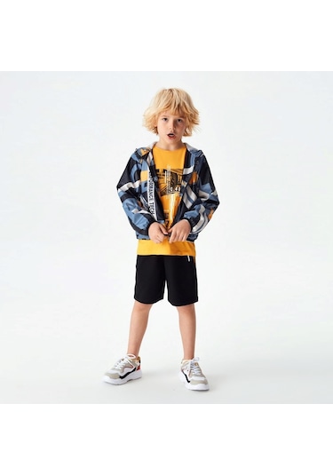 Xo Kids P-003937 Nk 62701 Erkek Fırst Şort 8-14 Yaş Antrasit - Yeşil