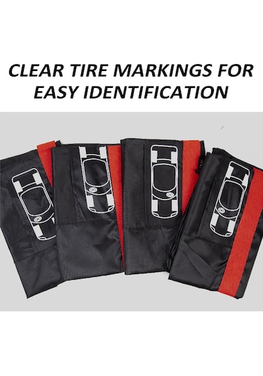 Dianziye Araba Rehber Lastik Koruması - 190t Poliester, Su Geçirmez, 19-23 İnç 80cm Çap , Kırmızı, Tekli Paket