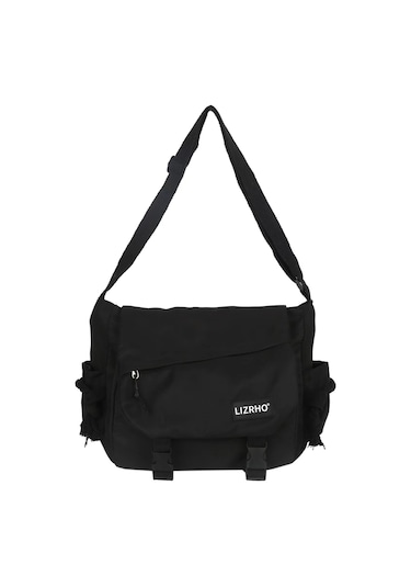 Mufunye Beyaz Nylon Tek Askılı Çanta - Geniş Hacimli Sırt Çantası, Çanta İşi Detaylı, Sokağa Yönelik Stil, Zip Açılışlı Öğrenci Çantası Beyaz