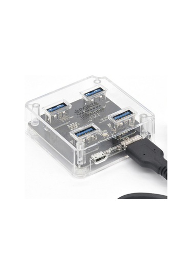 Sones Usb2.0 4'ü 1 Arada Çok İşlevli Masaüstü Kare Şeffaf Hub