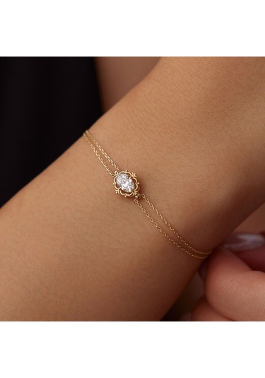 14 Ayar Altın Vintage Bileklik 17+2 Cm Yeni T14293 Renkli