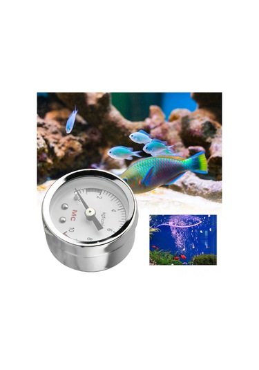 Qingmipy Dıy Su Bitkileri Akvaryum Karbon Dioksit Co2 Manometresi, Metal Tank Basınç Ölçer, 6 4mm Pu Boru Bağlantısı, 1-10 Kgf/cm² Aralığı