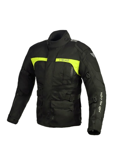 Vexo Adventure H20 Siyah-neon Sarı Motosiklet Montu