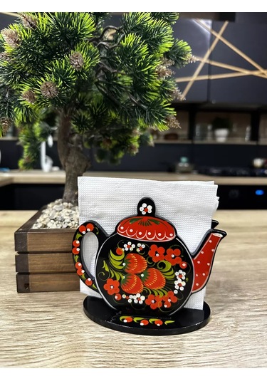 Olimp Suveniry Ahşap Peçetelik Çaydanlık 218890099 Kırmızı