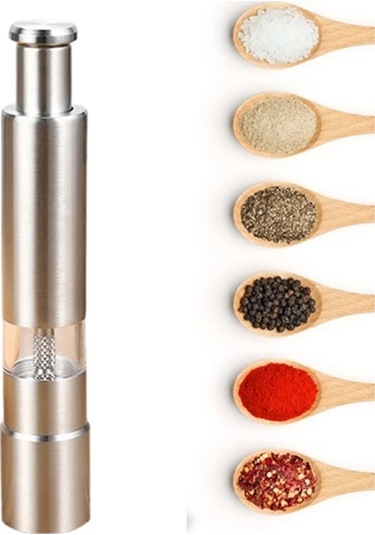 Orta Boy Kararbiber Ve Tuz Öğütücü Kolay Kullanım, Şık Tasarım Siyah