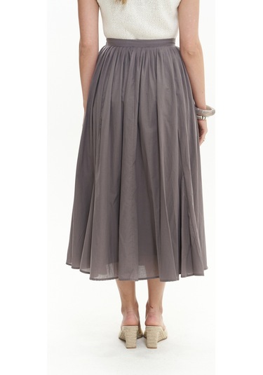 Amaya Bilek Hizasında Pileli Füme Etek Füme