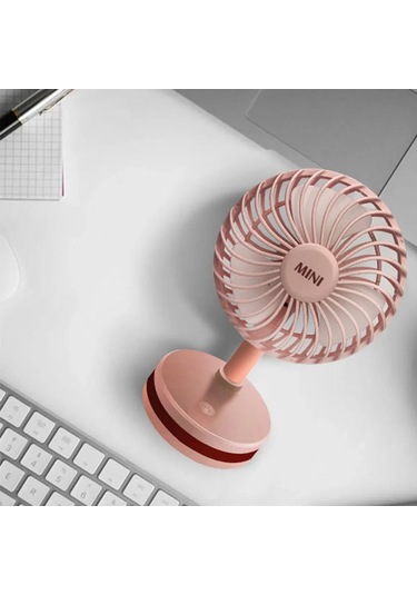 Ranyeek Abs Materyal Mini Masa Fanı - 3 Hızlı Ayar, Ultra Sessiz, Şarj Edilebilir - Ev, Ofis, Seyahat İçin Serinletici