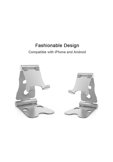 Xiyyadms Alüminyum Alyuminyum Telefon Tutucu 76a - Tüm Telefonlar İçin Uyumlu İphone, Samsung, Huawei Vs. - Masaüstü/gece Sandalyesi Kullanıma Uygun - Gümüş Renk GÜMÜŞ