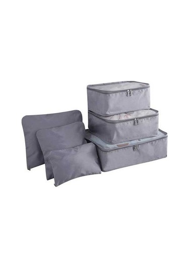 Tongxida 6'lı Set Hafif Seyahat Çantası - Sıkıştırılabilir Çamaşır Düzenleyici, Su Geçirmez Valiz Organizer Gri Gri