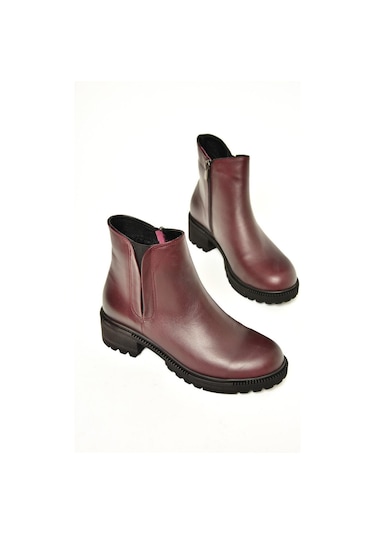 Fox Shoes J654011903 Bordo Hakiki Deri Kadın Bot Bordo-hakiki Deri Bordo