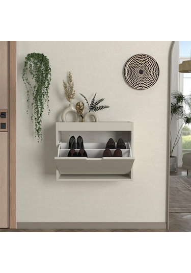 Remy 1 Kapaklı Ayakkabılık Kumtaşı - Antrasit