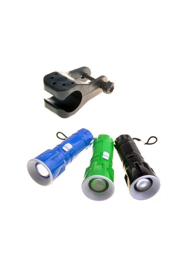 Sıladanal Pilli Zoomlu Ledli Bisiklet Ön Farı El Feneri Aydınlatma Lambası Siyah