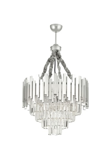 Sima 50 Cm'lik Kristal Cam Taşlı Lüks Avize - Gümüş Yaldız Gümüş Yaldız