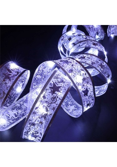 Szypzstore 4 M 40 Leds Noel Ağacı Şerit Işık Dekorasyonu Dize Işıklar Dıy Dantel Yaylar Dize Işık Ev Dekorları Yeni Yıl Işığı 5ho7ot Beyaz