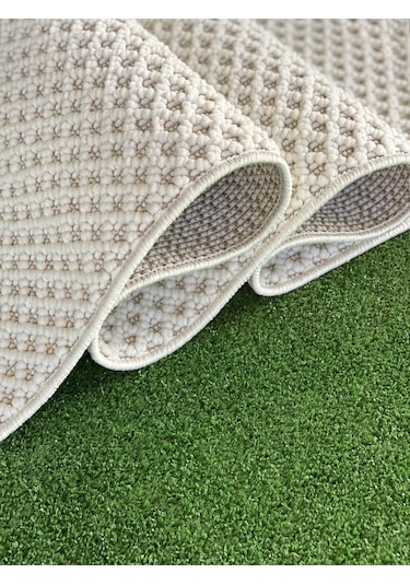 Woolen Tual Anti Alerjik Bukle Halı 8403 Krem Renkli