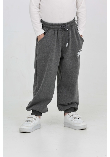 Toontoy Erkek Çocuk Skate Baskılı Eşofman Alt Antrasit Melanj