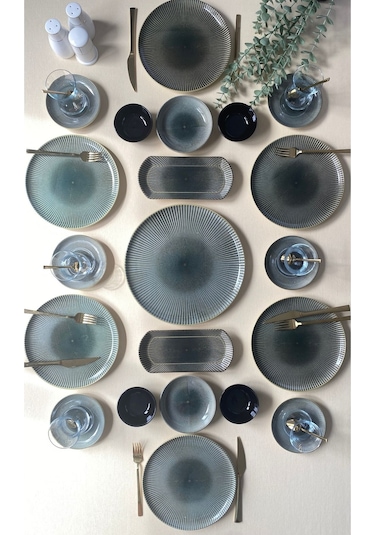 Venüs Home Green Gold 6 Kişilik 21 Parça Sosluklu Kahvaltı Takımı Yeşil