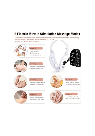 Elektrikli Yüz Germe Cihazı Led Işıkları Isıtma Titreşim Yüz Masajı White Büyük Britanya Beyaz