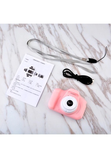 Vkemall 3 Yaş Ve Üstü Çocuklar İçin Pembe Mini Dijital Kamera - 720p Video, Fotoğraf Çekimi Ve Sticker Özellikli
