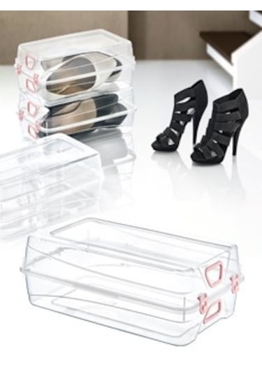 Kadın Ayakkabı Saklama Kutusu Kilitli 33X20X11 CM 10 Adet!