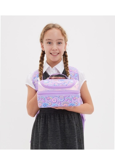 Çift Katmanlı Öğle Yemeği Kutusu Büyük Yemek Çantası Mor