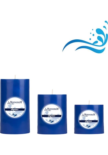 Small Okyanus Kokulu Set Mum Çap 7 Cm Mavi