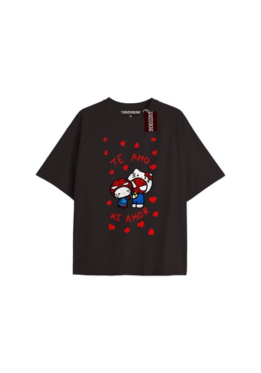 Adrift Hello Kitty Spider Tshirt Siyah
