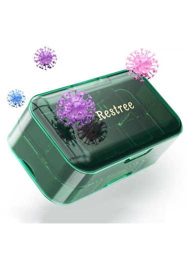 Homyl Taşınabilir Hap Saklama Kutusu 3'ü 1 Arada Yeşil Yeşil