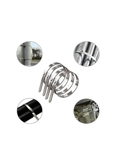 Synodicmonth 200 Adet Metal Kablo Bağları, Paslanmaz Çelik Kablo Bağları, Tel Sabitleme Tokalı Deniz Kablo Bağları, Fotovoltaik Güç Kablo Bağları