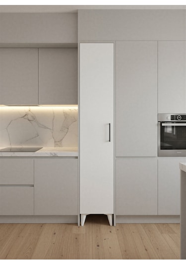 Aruat 6 Raf'lı Mutfak & Banyo Çok Amaçlı Kulanılabilen Kapaklı Dolap 30 161 Beyaz