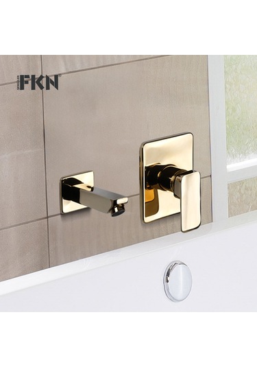 Fkn Ankastre Kare Altın Lavabo Bataryası Altın