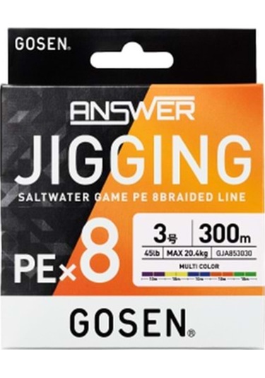 Gosen Jigging Answer Pe 8 Örgü Jig Ve Tai Rubber İpi 300mt Multi - 1.0 Pe 4.0 PE
