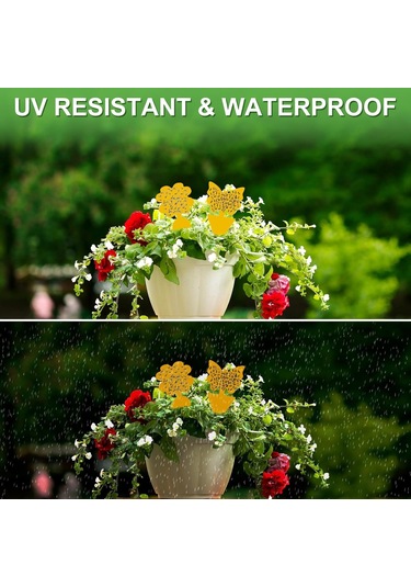 Dofolink 100 Adet Çift Taraflı Zararlı Ötücü, Bitki Koruma Yapıştırıcı 20 Kelebek, 20 Havuç, 20 Köpek, 20 Çam, 20 Baykuş Desenli , Toksik Olmayan, Su Geçirmez, Seralar Ve Bahçeler İçin