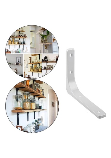 Suntek Ağır Hizmet Raf Aparatı Duvara Asma L Şekilli Braketler Beyaz 8 İnç Beyaz