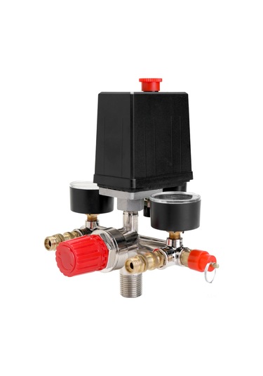 Teltree Hava Kompresörü Baskı Kontrol Valfi, Ayarlanabilir 125psi Baskı Açma-kapama Sensörü, Metal-plastik Malzeme, 230v 16a 1-gang