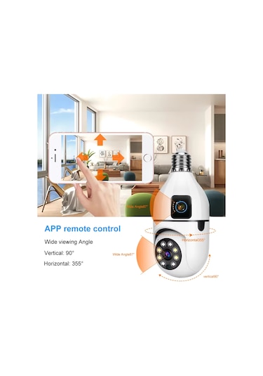 Okam Pro O-kam-4046e Çift Lensli 360 Wifi Akıllı Ampul Kamera 2mp+2mp