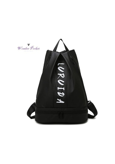 Yırtılmaya Dayanıklı Antrenman Sırt Çantası Kuru Islak Ayırma Yırtılmaya Dayanıklı Günlük Depolama Black Siyah