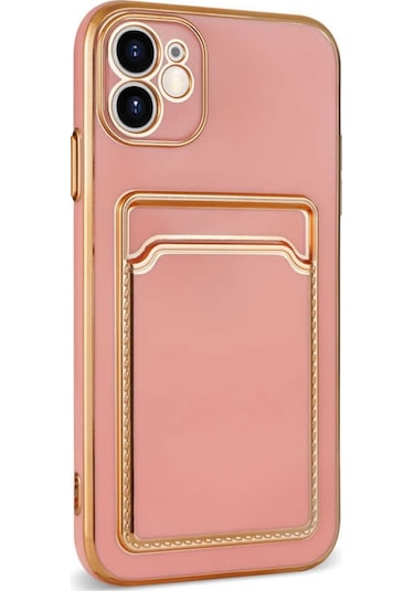 iPhone Uyumlu 11 Kilif Kartlikli Köseli Altin Model Kapak 561060756