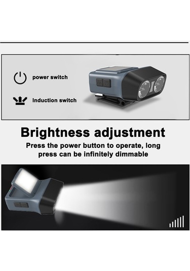 Vkemall Kulaküstü Cob Led Feneri, 5 Işık Modu Ve Sürekli Dimmleme, 1500mah Pil, Ipx4 Su Geçirmez, Entegre Kask Klembi Ve Baş Taşıyıcı