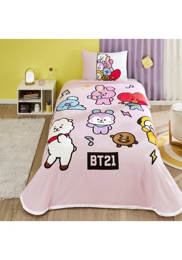 Taç Lisanslı Bt21 Tek Kişilik Pamuk Pike Takımı 000000001000047438