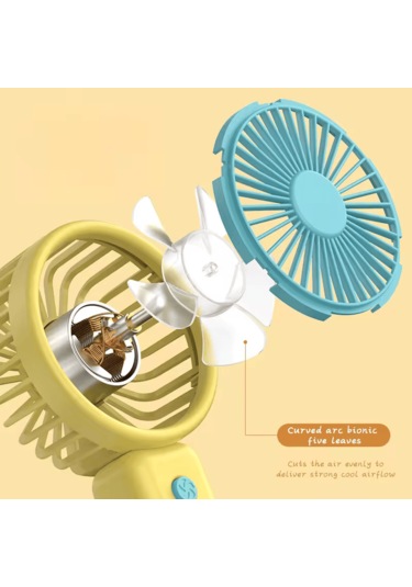 Alpera Electronic - 3 Kademeli Şarjlı El Fanı - Sarı & Yeşil Renk