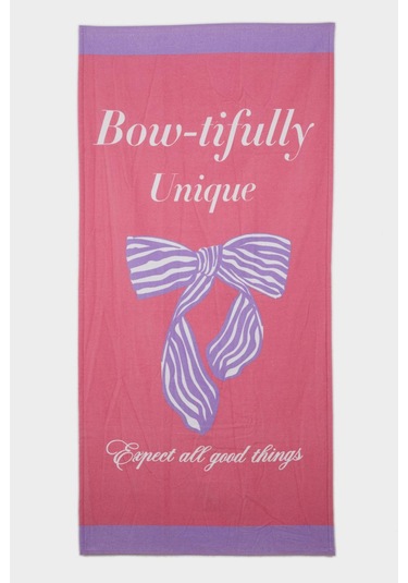 Defacto Kız Çocuk Baskılı Pamuklu Plaj Havlusu E3911a825smpn1 Pembe