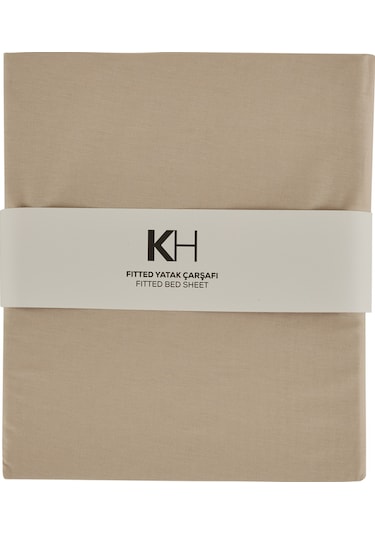 Karaca Home Basic %100 Pamuk Tek Kişilik Lastikli Çarşaf Bej