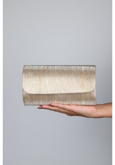 Ago Altın Çizgili Kadın Abiye Çanta Çok Renkli