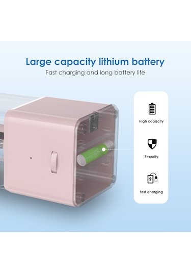 Ruicoo Yzh178 Otomatik Elektrikli Kalem Kesici 7-8mm Çaplı 3 Ayar Kalınlık Ayarlı 2000mah Pil İle Mavi Gümüş