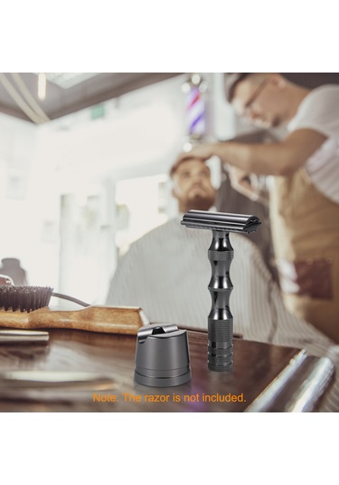 Mufunye Klasik Tıraş Bıçağı Standı - Alüminyum Alaşım, Mat Siyah, Şık Ve Pratik Tasarım