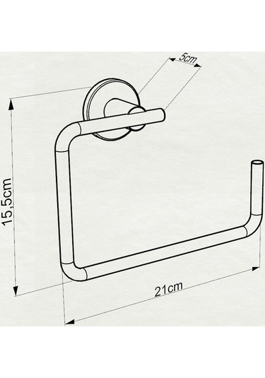 Monavit Mira 21 Cm Siyah Alüminyum Banyo Yuvarlak Havluluk A13807 Siyah