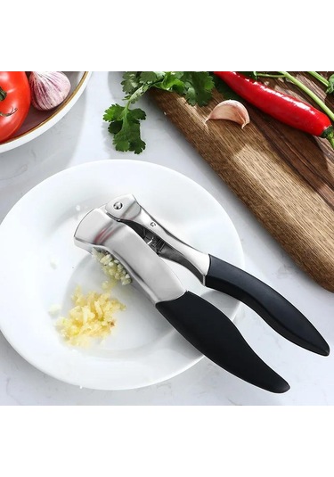 Mutfak Sarımsak Presi Manuel Sarımsak Ezici Paslanmaz Çelik Pres Doğrama Sarımsak Aleti Sebze Ev Aleti Aksesuarları Gümüş