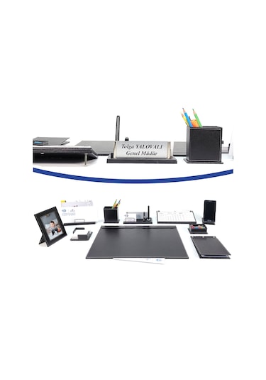 Prozenis Osmanbey 10 Parça Deri Sümen Takımı ve Masa İsimliği