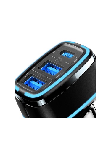 Usams US-CC126 PD Type-C + 2XUSB-A 80W Çakmaklık Hızlı Şarj Cihazı